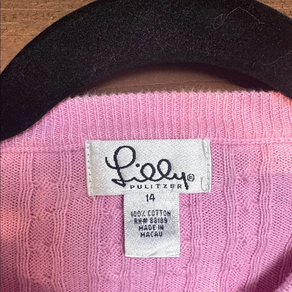 Lilly Pulitzer Bubblegum Pink Knit Girls Cardigan size 14